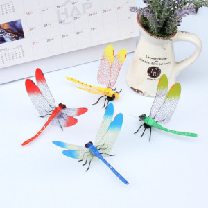 Autocollant Mural Libellules Colorées en 3D Couleurs Assorties - 14cm - Lot de 5 pièces