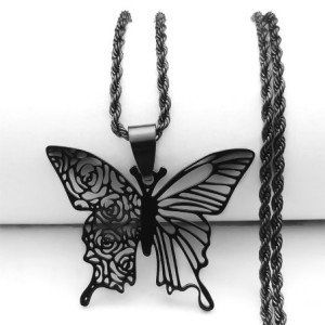 Collier Papillon Gothique 'Rosée Nocturne"