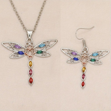 Dragonfly Jewelry Set: Necklace & Earrings | 1001bees.com