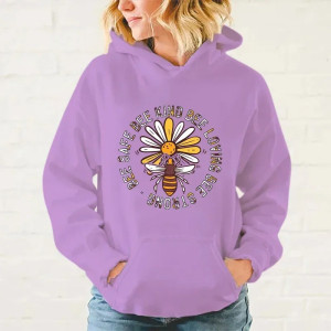 Sweatshirt blanc Bee Happy créateur Couleur Violet