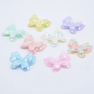 Écussons Papillons Ailes Papillon 3D à Paillettes - Lot de 16 pièces - 9 couleurs au choix