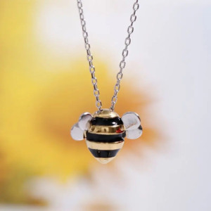 Collier et pendentif mignonne abeille en argent Sterling 925