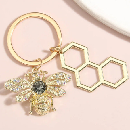 Royal Radiance Rhinestone Bee Keychain | Cute Gift for Women