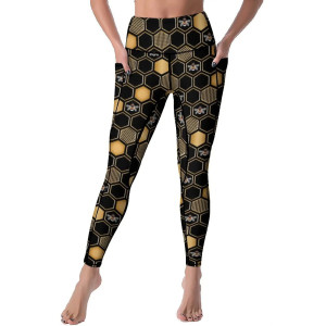"Queen Bee" Honeycomb Leggings | Cute Bee Yoga & Casual Wear