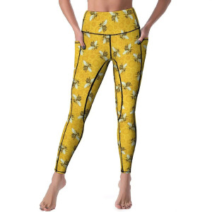 Golden Honeycomb Bee Leggings | Cute Gift for Bee Lovers
