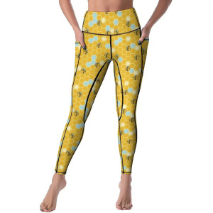Cute Harmony Hive Bee Leggings - High Waisted & Unique