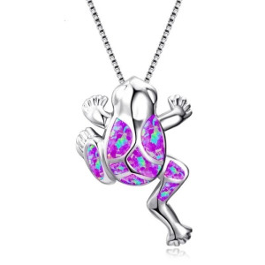 Opalescent Shimmer Frog Necklace | Cute Nature Jewelry Gift