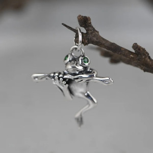 Handmade Frog Pendant 925 Silver | Cute Nature Jewelry Gift
