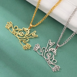 Collier Grenouille Signe de Paix Peace and Love