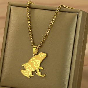 Cute Frog Necklace | Stainless Steel Animal Jewelry Gift