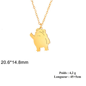 Funny Middle Finger Frog Necklace | Stainless Steel Jewelry