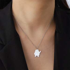 Funny Middle Finger Frog Necklace | Stainless Steel Jewelry