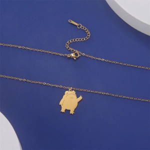 Funny Middle Finger Frog Necklace | Stainless Steel Jewelry