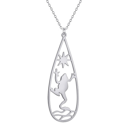 Sunset Frog Necklace | Cute Stainless Steel Nature Jewelry