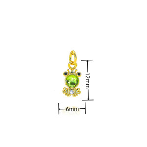 Royal Frog Necklace with Green Gem - 18k Gold Plated Jewelry