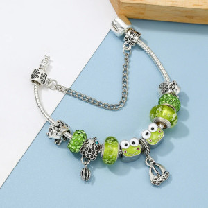 Emerald Frog Charm Bracelet | Unique Gift for Nature Lovers