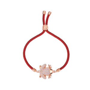 Bracelet Grenouille Rouge Rose Éclatant