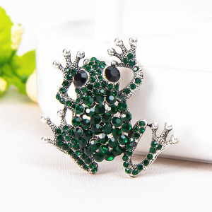 Cute Frog Brooch Pin | Rhinestone Animal Jewelry Gift for Her