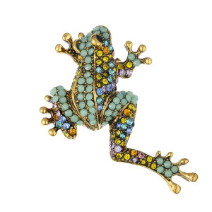 Royal Mosaic Frog Brooch - Elegant Nature Jewelry Gift