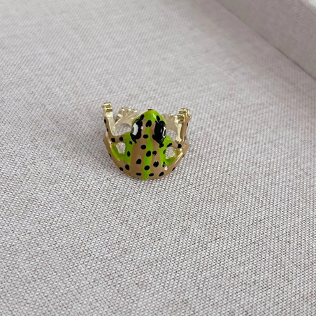 Cute Tropical Frog Ring - Adjustable Enamel Jewelry Gift