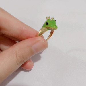 Princess Lily Frog Ring | Cute Adjustable Jewelry for Women