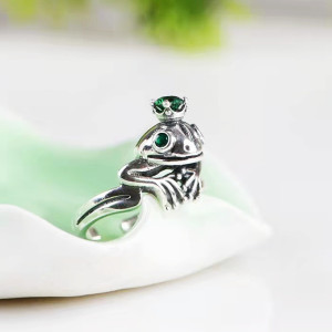 Bague Grenouille Princesse Émeraude - bague redimensionnable
