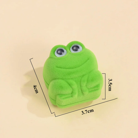 Cute Frog Ring with Velvet Gift Box | Funny Cartoon Jewelry