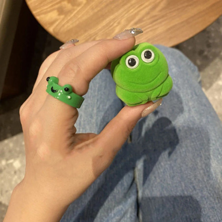 Cute Frog Ring with Velvet Gift Box | Funny Cartoon Jewelry