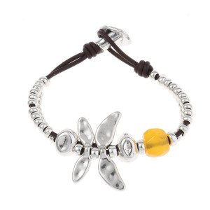 Silver Dragonfly Beaded Bracelet | Cute Jewelry Gift for Her