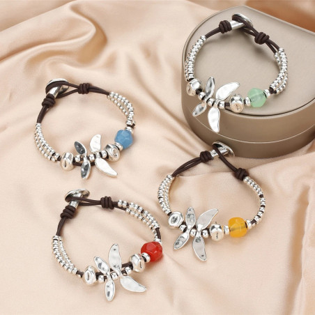 Silver Dragonfly Beaded Bracelet | Cute Jewelry Gift for Her