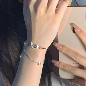 Bracelet Papillon Duo en Argent Massif 925
