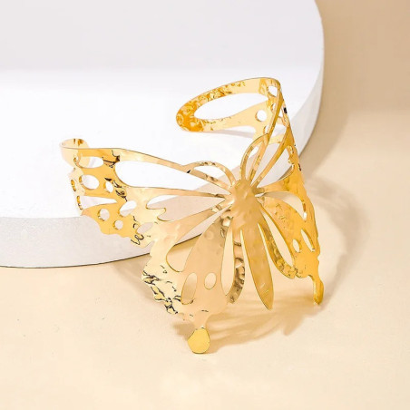 Gold & Silver Butterfly Cuff Bracelet | Unique Nature Jewelry