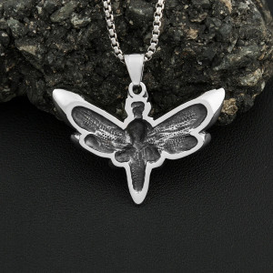 Gothic Skull Moth Necklace | Unique Stainless Steel Jewelry