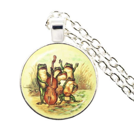 Melodious Frog Symphony Necklace | Cute Nature Jewelry Gift