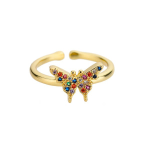 Bague Papillon Multicolore Éclatant