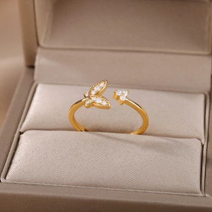 Bague Papillon Élégance Dorée