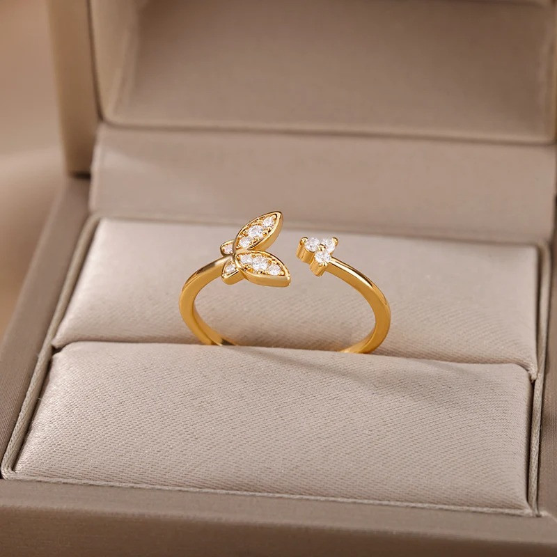 Bague Papillon Élégance Dorée
