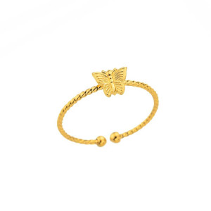 Cute Gold Twisted Butterfly Ring – Minimalist & Elegant Jewelry