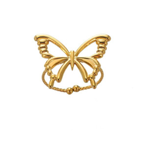 Grande Elegance Gold Butterfly Ring – Adjustable Statement Jewelry