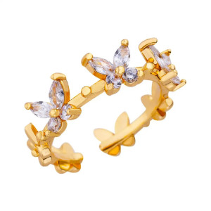 Crystal Butterfly Crown Ring | Unique Gift for Women Jewelry