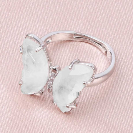 Cute Lunar Quartz Butterfly Ring | Unique Gift for Women | 1001Bees