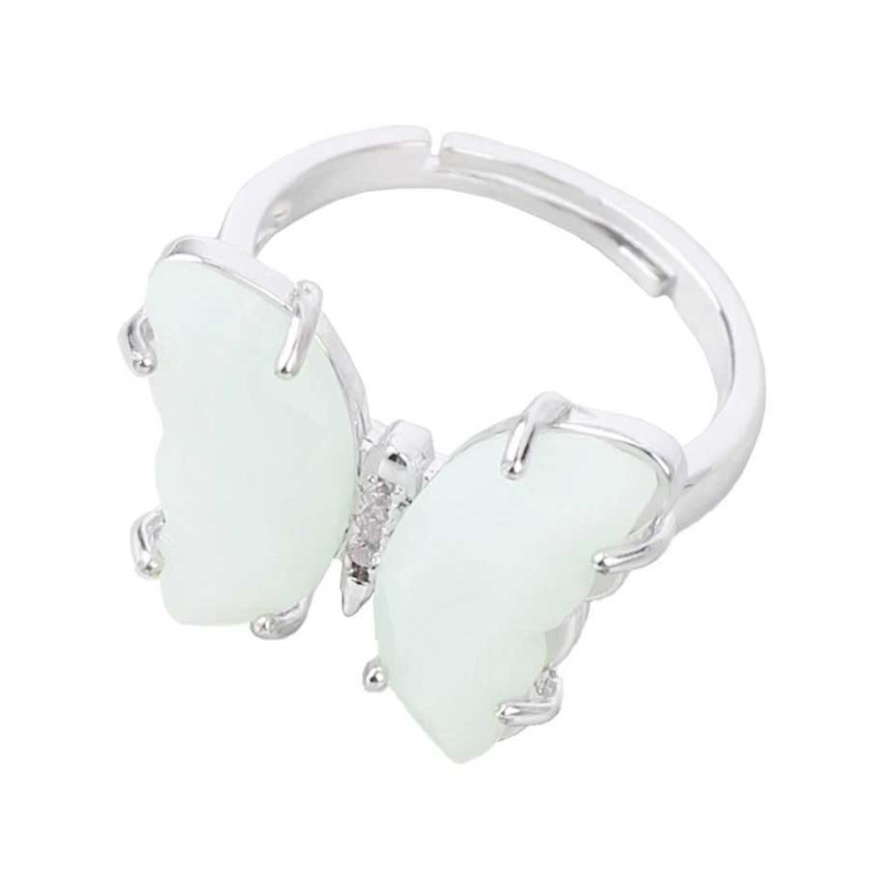 Ethereal Opaline Butterfly Ring | Cute Silver Jewelry Gift
