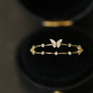 Sparkling Butterfly Ring | 925 Sterling Silver | Cute Gift