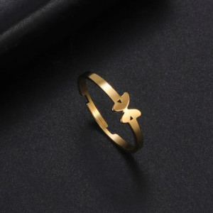Bague Papillon Minimaliste en Or et Argent