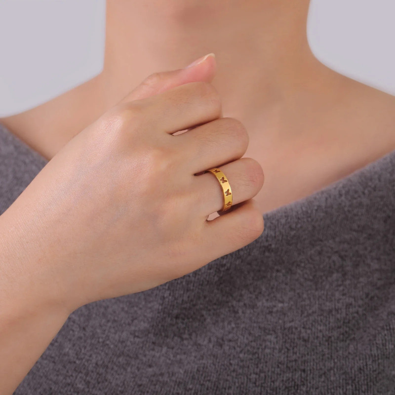Engraved Butterfly Ring | Stainless Steel | Unique Gift Idea