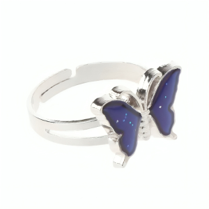 Starry Sparkle Blue Butterfly Ring | Cute Celestial Jewelry Gift