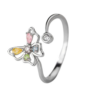 Multicolor Butterfly Ring in Sterling Silver | Cute Jewelry Gift