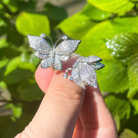 Sparkling Butterfly Ring in 925 Silver - Adjustable Gift