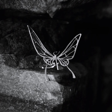Poetic Awakening Silver Butterfly Ring | Elegance & Refinement
