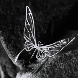 Poetic Awakening Silver Butterfly Ring | Elegance & Refinement